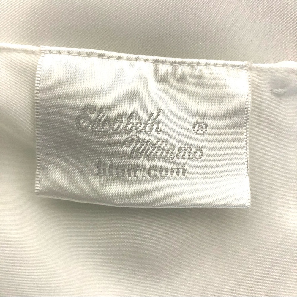 VINTAGE 90s White Semi Sheer Scalloped Cottagecore Minimalist Shirt Top 16/18 - Picture 9 of 10